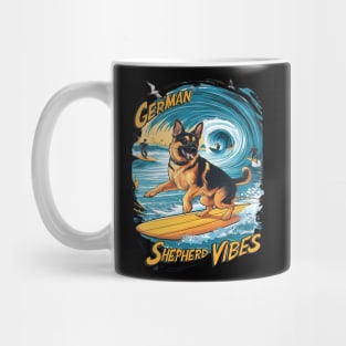 Surfing German Shepherd Mug